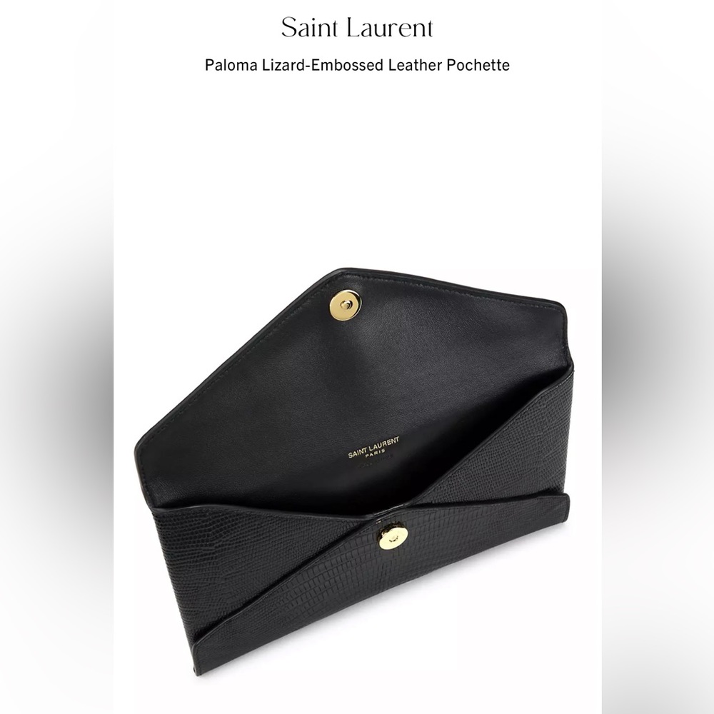 Brand new Saint Laurent Paloma Lizard-Embossed Leather Pochette - Picture 3 of 9